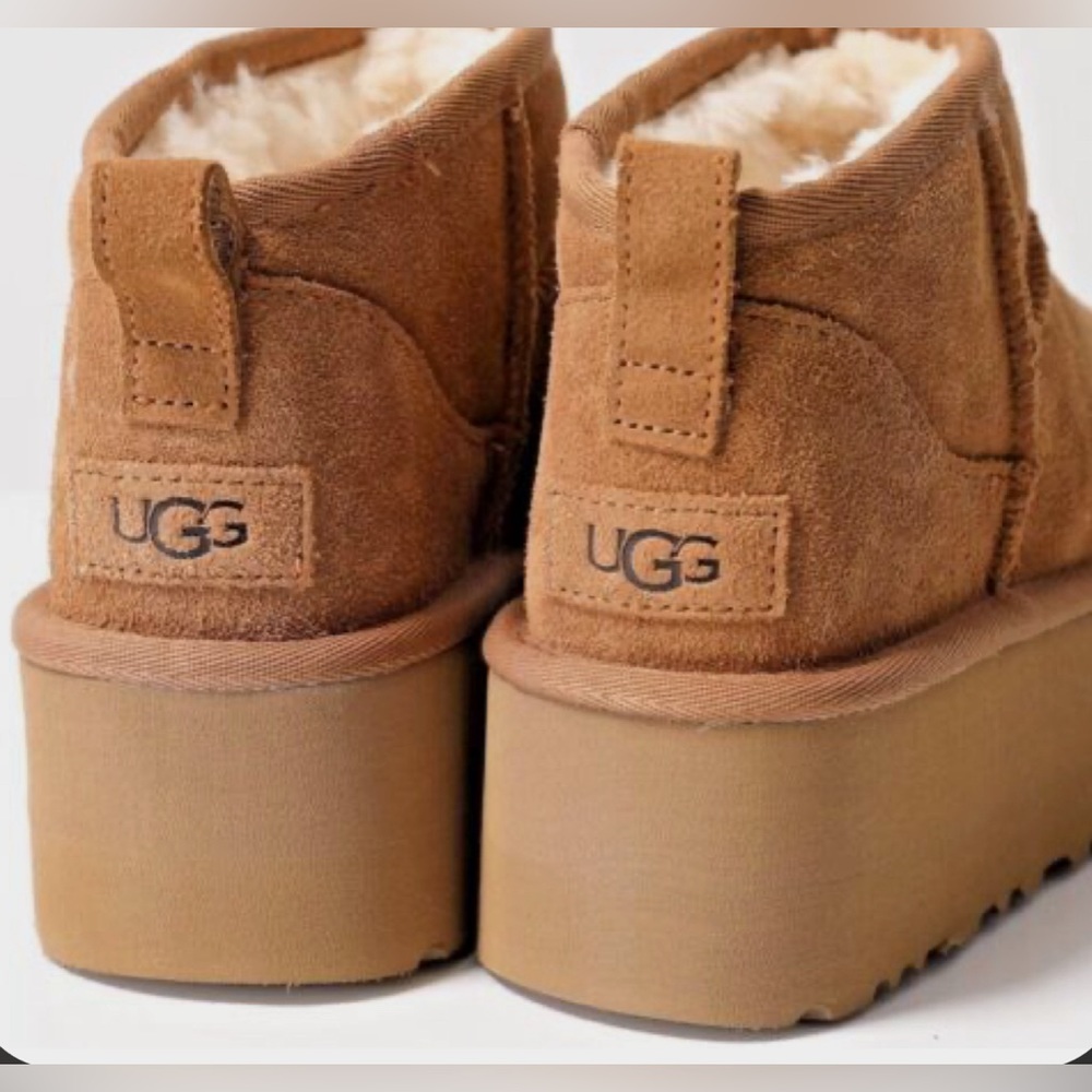 🤎BNIB CLASSIC ULTRA MINI PLATFORM BOOT CHESTNUT🤎- women’s size 6 - Picture 7 of 8